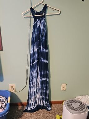 Dainty Hooligan Navy and White Tie-Dye Maxi Dress